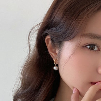 Ring Pearl Hoop Earring