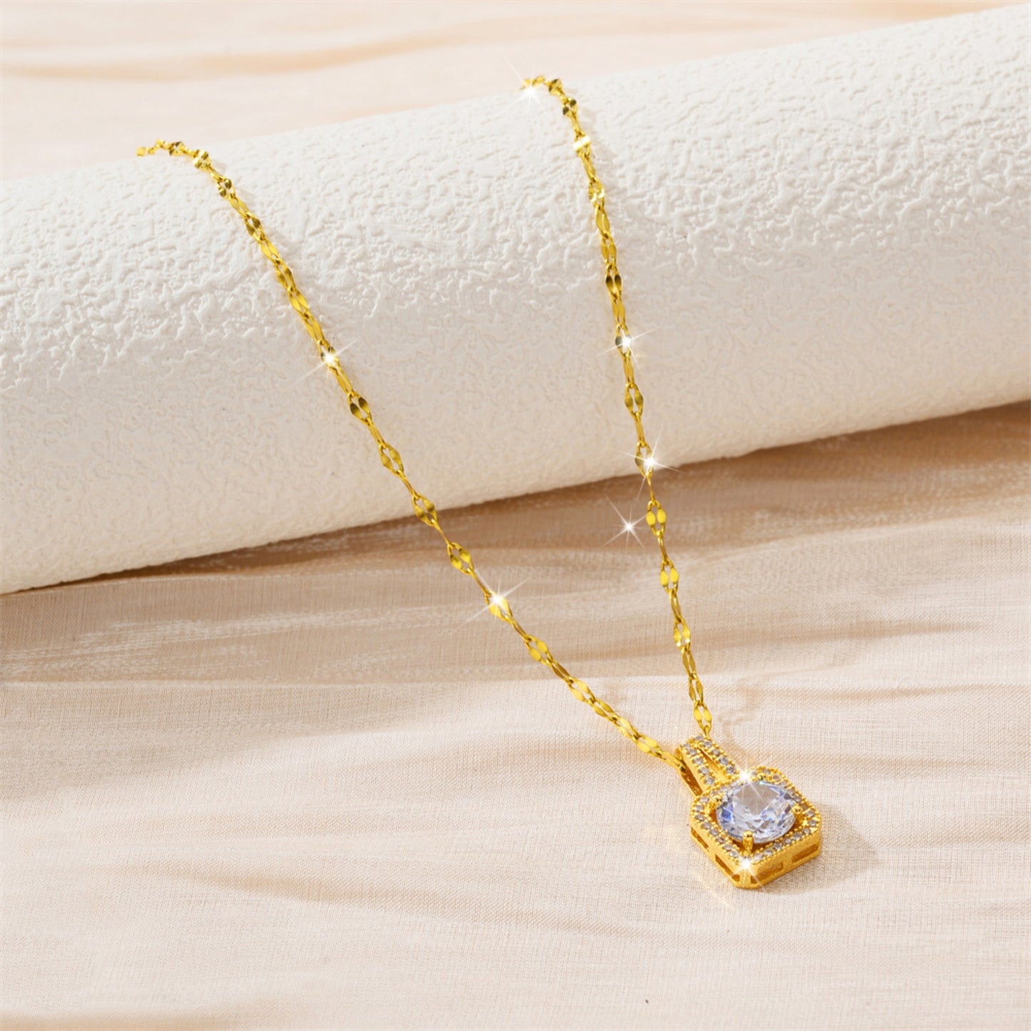 Lucky Square Diamond Chain Necklace