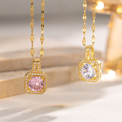 Lucky Square Diamond Chain Necklace