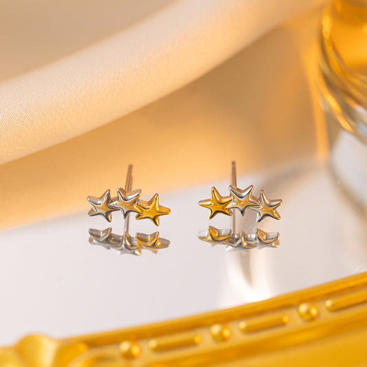 Star Stud Silver Golden Earring