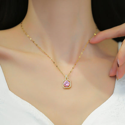 Lucky Square Diamond Chain Necklace