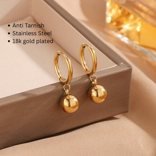 MONOZO Elegant Stainless Steel Women's Earrings—Latest Fashion 18k Gold Plated Anti Tarnish Stud Earring for Girl