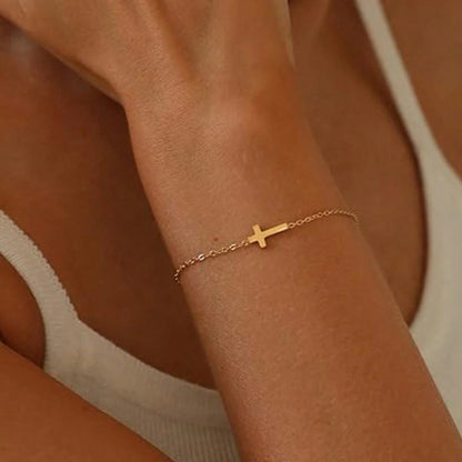 Side Cross Chain Bracelet