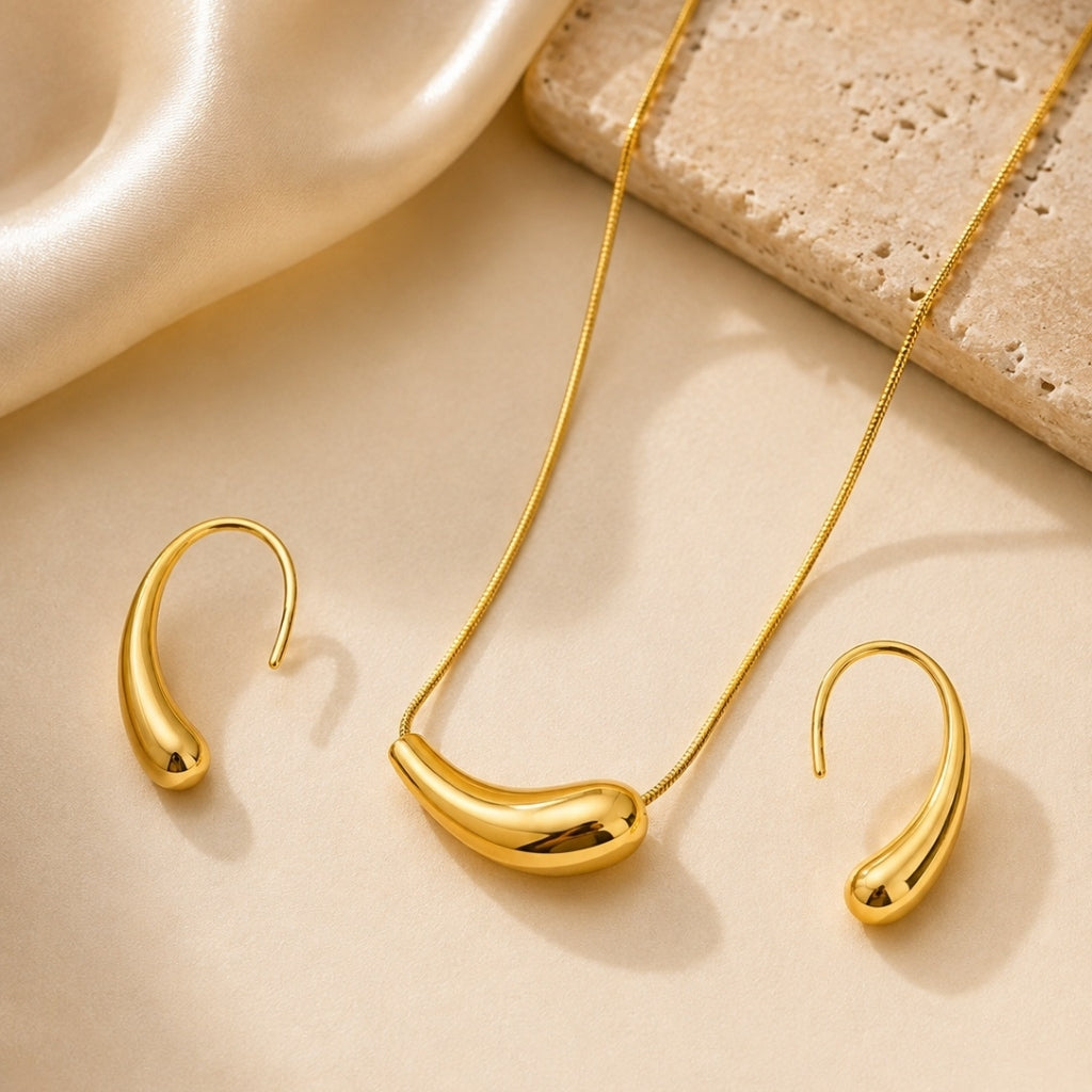 Eggplant Necklace with Earring Jewellery Set