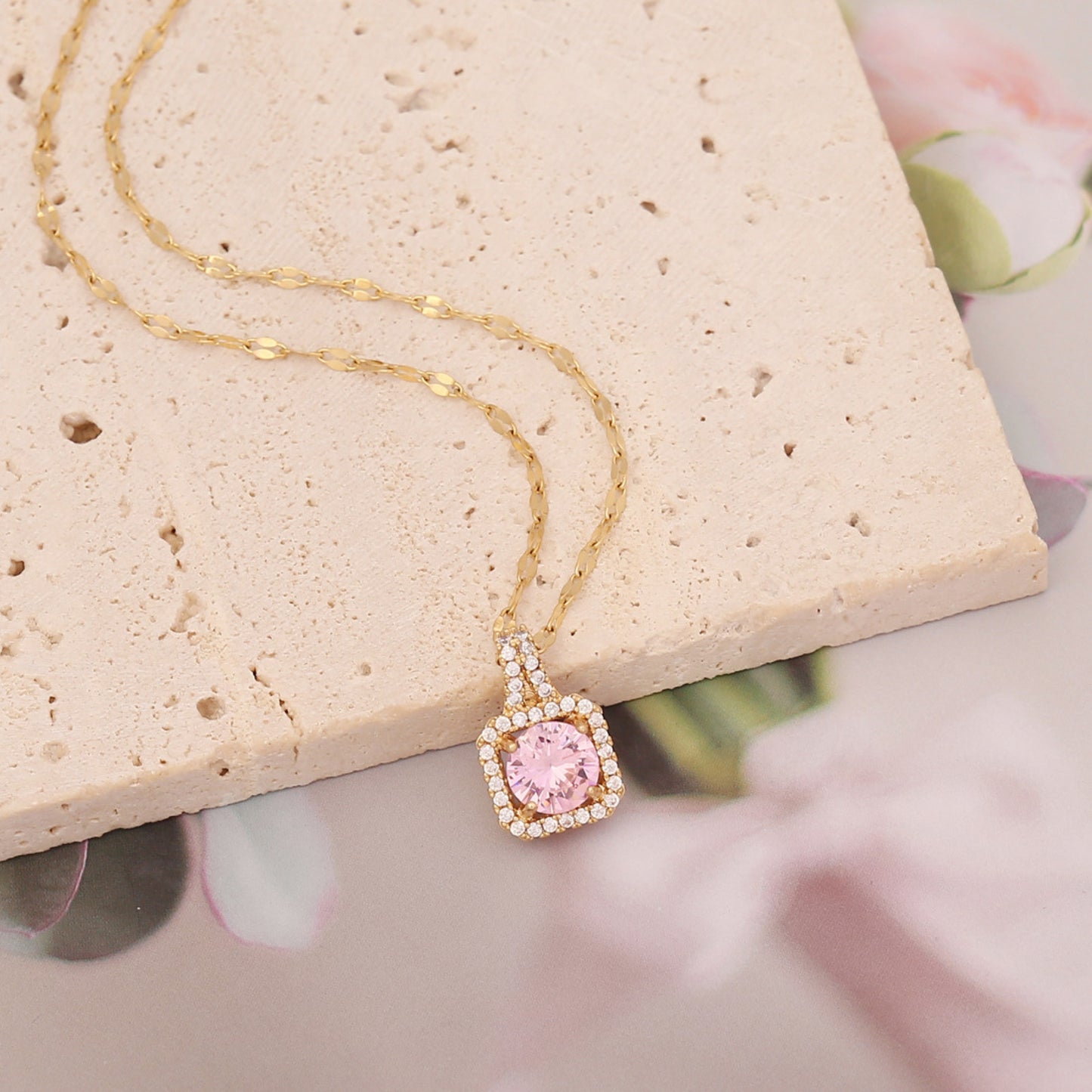 Lucky Square Diamond Chain Necklace