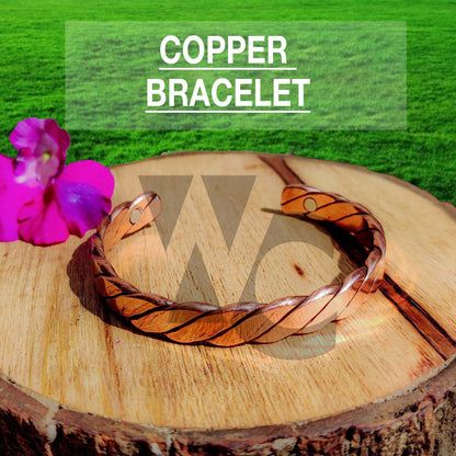 2 Magnet Twisted Copper Kada