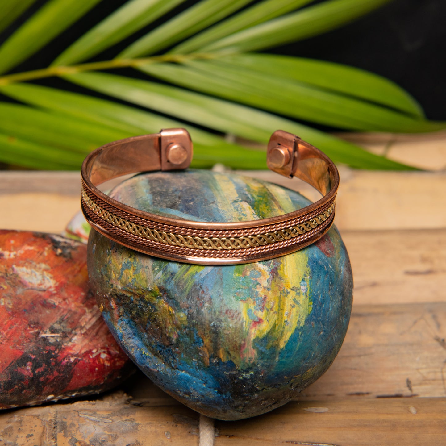 Magnetic Copper Bracelet|Copper Cuff Bracelet|Copper Bracelet for Men and Women| 2 Magnet Kada