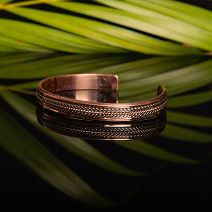 Engraved 2 Magnet Copper Kada