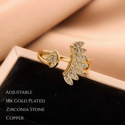 Feather Diamond Ring