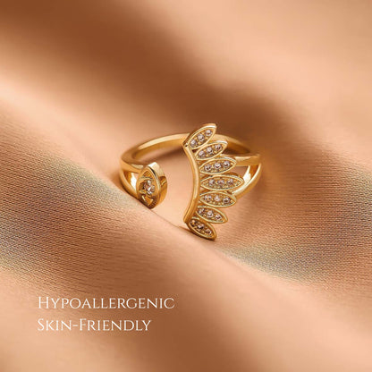 Feather Diamond Ring