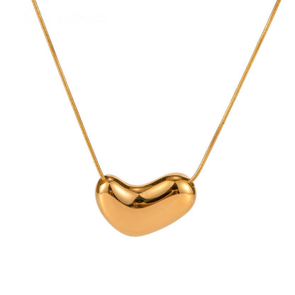 Flat Heart Pendant Necklace