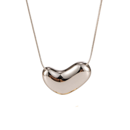 Flat Heart Pendant Necklace