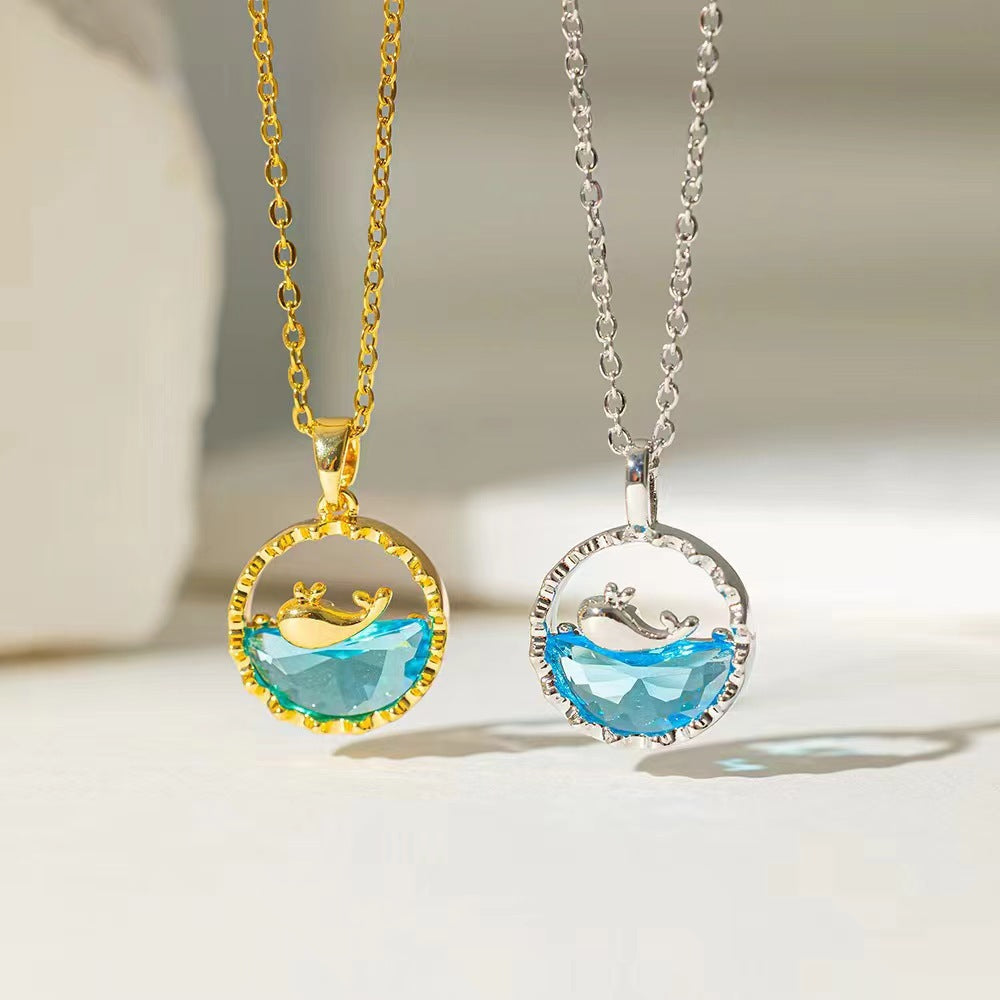 Trendy Whale Pendant Necklace (Gold/Silver)