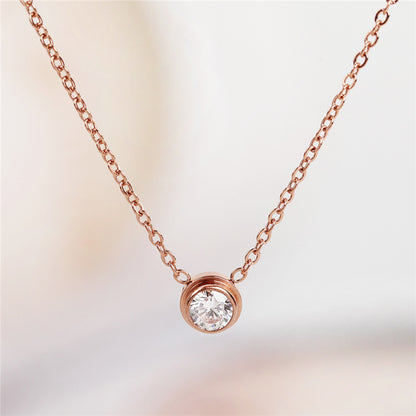 Diamond Button Pendant Necklace