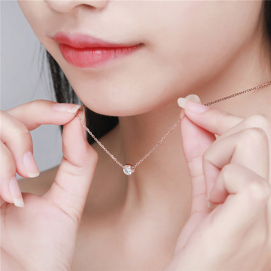 Diamond Button Pendant Necklace