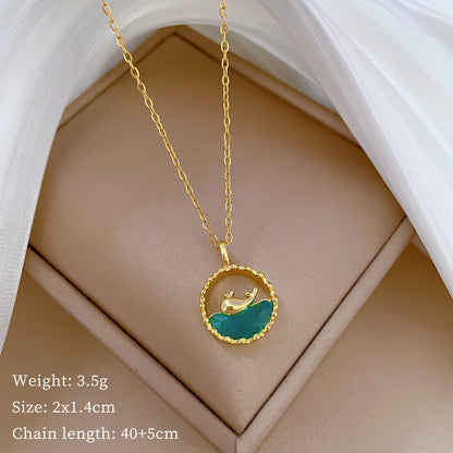 Trendy Whale Pendant Necklace (Gold/Silver)