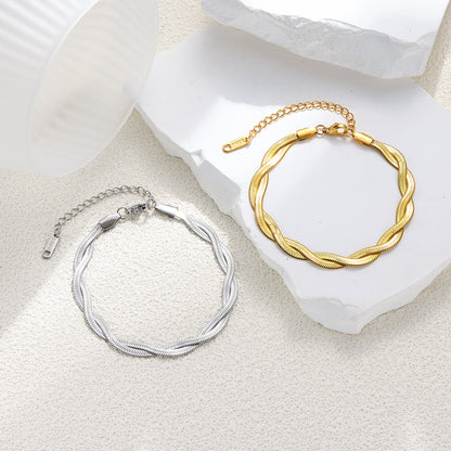 Elegant Cross Chain Bracelet (Gold/Silver)