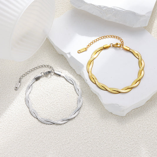 Elegant Cross Chain Bracelet (Gold/Silver)