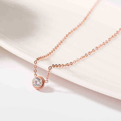 Diamond Button Pendant Necklace