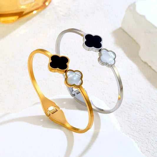 Clover Cuff Bracelet (Gold/Silver)