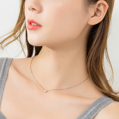 Diamond Button Pendant Necklace