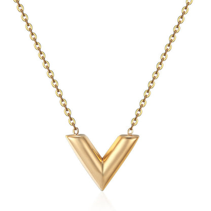 V Initial Pendant Necklace