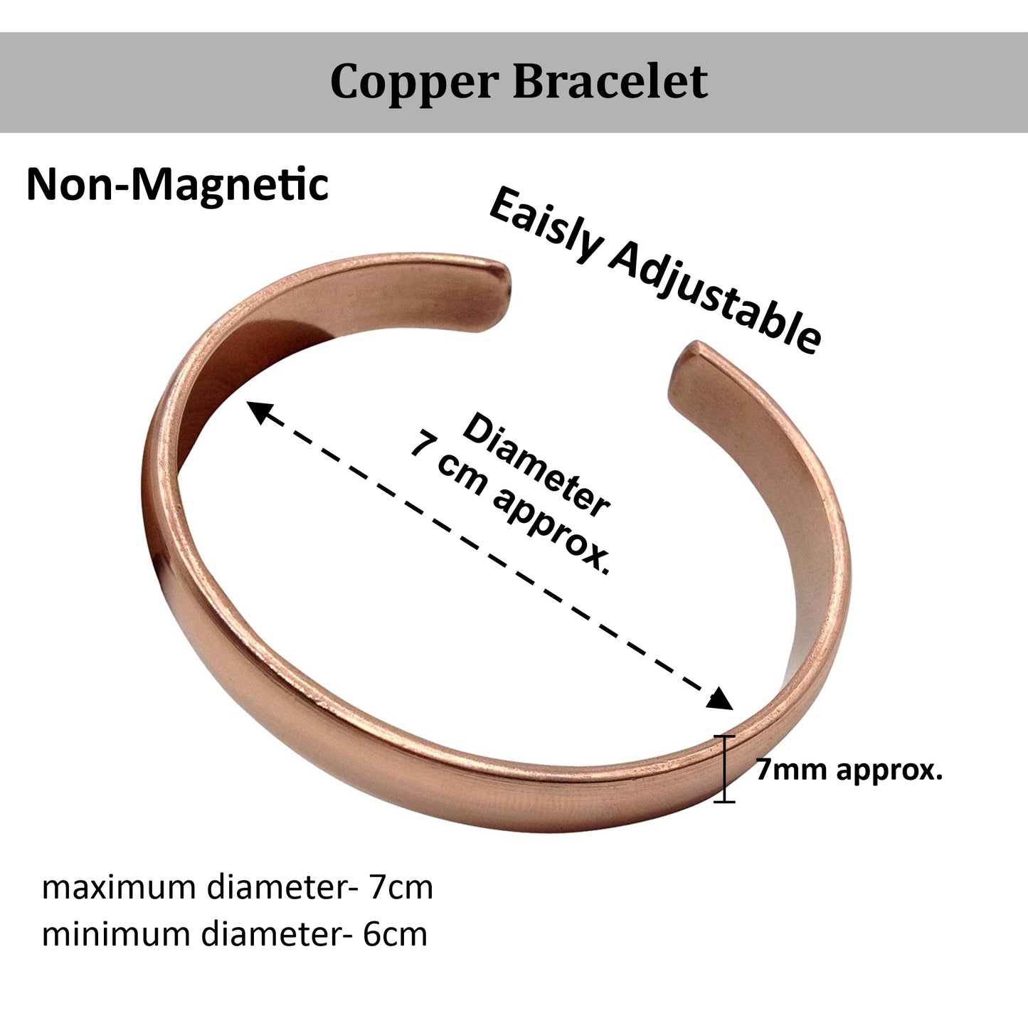 Plain Copper Bracelet Women| 100% Copper|Copper Cuff Bracelet|Copper Bracelet for Men and Women