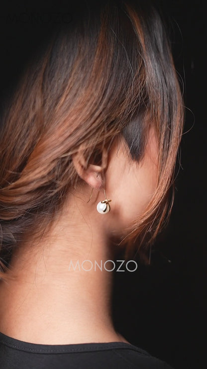 Bow Pearl Drop Earring